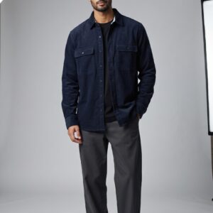 Men's 100% Cotton Single Jersey Overshirt – Black